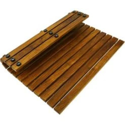 PrixPrime - Piattaforma Ideale Per Doccia E Bagno Con Un Design Quadrato Avvolgibile Di 50 X 50 Cm In Legno Di Teak Certificato