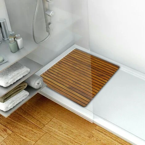PrixPrime - Piattaforma Ideale Per Doccia E Bagno Con Un Design Quadrato Avvolgibile Di 50 X 50 Cm In Legno Di Teak Certificato 2 PrixPrime - Piattaforma Ideale Per Doccia E Bagno Con Un Design Quadrato Avvolgibile Di 50 X 50 Cm In Legno Di Teak Certificato - immagine 2