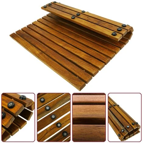 PrixPrime - Piattaforma Ideale Per Doccia E Bagno Con Un Design Quadrato Avvolgibile Di 50 X 50 Cm In Legno Di Teak Certificato 3 PrixPrime - Piattaforma Ideale Per Doccia E Bagno Con Un Design Quadrato Avvolgibile Di 50 X 50 Cm In Legno Di Teak Certificato - immagine 3