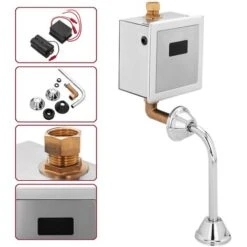 PrixPrime - Pulsante Di Scarico Con Sensore A Infrarossi Per Wc O Orinatoi Con Ingresso Acqua Verticale -Stile Bagno 90823384 4