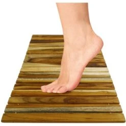 PrixPrime - Piattaforma Ideale Per Docce E Bagni Con Un Design Avvolgibile Di 60 X 40 Cm In Legno Di Teak Certificato -Stile Bagno 90823461 5