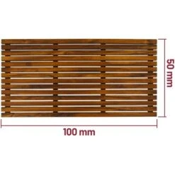 PrixPrime - Piattaforma Ideale Per Doccia E Bagno Dal Design Rettangolare Di 100 X 50 Cm Realizzata In Legno Di Teak Certificato -Stile Bagno 90824004 4