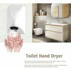 Asciugamani Elettrico Da 600 W, Asciugamani Elettrico Pubblico Mall Sensore A Infrarossi Automatico Asciugamani Ad Induzione Ad Alta Velocità Per Hotel Uso Commerciale Domestico (utilizzare Con Adatta -Stile Bagno 91185918 3