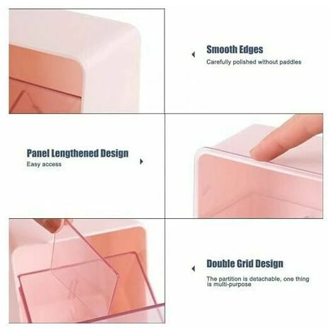 Pinsheng Scatola Per Cotton Fioc 2 Sezioni Con Coperchi Contenitore Per Cotton Fioc Bastoncini Di Cotone Per Bagno Toilette Home Office Desktop Storage (Rosa) 3 Pinsheng Scatola Per Cotton Fioc 2 Sezioni Con Coperchi Contenitore Per Cotton Fioc Bastoncini Di Cotone Per Bagno Toilette Home Office Desktop Storage (Rosa) - immagine 3