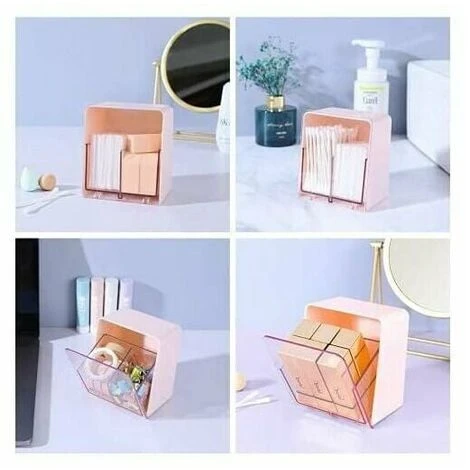 Pinsheng Scatola Per Cotton Fioc 2 Sezioni Con Coperchi Contenitore Per Cotton Fioc Bastoncini Di Cotone Per Bagno Toilette Home Office Desktop Storage (Rosa) 5 Pinsheng Scatola Per Cotton Fioc 2 Sezioni Con Coperchi Contenitore Per Cotton Fioc Bastoncini Di Cotone Per Bagno Toilette Home Office Desktop Storage (Rosa) - immagine 5