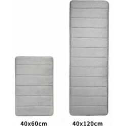 Tappetino Da Bagno In Memory Foam Assorbente E Antiscivolo Lavabile, Memory Foam, 40 X 120 Cm - Grigio -Stile Bagno 91726557 4
