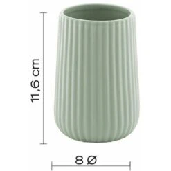 PORTASPAZZOLINI VERDE SALVIA IN CERAMICA DA APPOGGIO MALVA -Stile Bagno 91985737 4