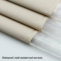 Tenda Da Doccia Impermeabile Resistente Alla Muffa 1 Pezzo Con Ganci Tenda Da Doccia Facile Da Pulire Resistente Alla Muffa Per Bagno 180x200cm Impiombatura Beige -Stile Bagno 92044641 3