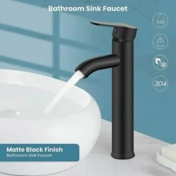 Rubinetto Per Lavabo Nero Rubinetto Per Bagno Di Alta Qualità E Resistente 32-42 Mm -Stile Bagno 92045183 3
