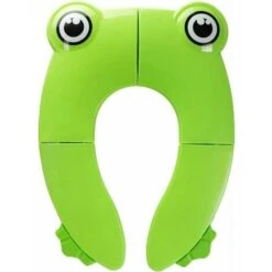 Sedile WC Pieghevole Per Bambini Riduttore WC Per Bambini Impermeabile Portatile Riutilizzabile Antiscivolo Forma Di Rana Da Viaggio (Verde)