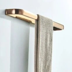 Accessori Da Bagno In Oro Rosa Porta Asciugamani Da Parete In Ottone -Stile Bagno 92919731 3