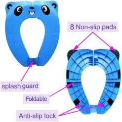 [Aggiornato] Sedile WC Per Bambini - Sedile WC Pieghevole Per Bambini Per Vasino Da Viaggio, Sedile WC Portatile Per Vasino Con Custodia (blu) -Stile Bagno 93243887 4