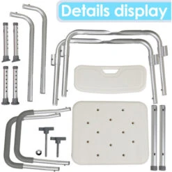 Randaco Sgabello Da Doccia Sedia Da Doccia Sgabello Da Bagno Antiscivolo Fino A 136 Kg Con Braccioli Con Schienale In Alluminio 6 Regolabile -Stile Bagno 93289125 3