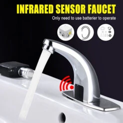 Rubinetto Con Sensore A Infrarossi Rubinetto Per Acqua Da Bagno A Mani Libere Rubinetto Per Lavabo Galvanico Lucidatura Automatica Miscelatori Lavello -Stile Bagno 93344856 4
