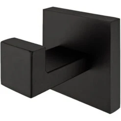 Gancio Per Asciugamani Nero In Acciaio Inossidabile 304, Accessori Da Bagno Quadrati Di Lusso Moderni Cromati