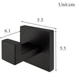 Gancio Per Asciugamani Nero In Acciaio Inossidabile 304, Accessori Da Bagno Quadrati Di Lusso Moderni Cromati -Stile Bagno 93437802 5