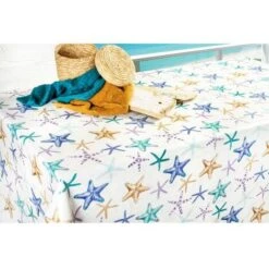 TOVAGLIA LIMA © In TELA CERATA Plastificata LAVABILE Idrorepellente In PVC STELLE MARINE Made In Italy Cm. 140x100 X4 Persone -Stile Bagno 93954577 4