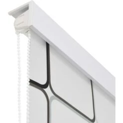 Nova Tenda Con Sistema A Rullo Per Doccia 80x240 Cm Con Motivo A Quadrati -Stile Bagno 94024618 3