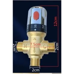 Rubinetto Miscelatore Acqua Calda Fredda Rubinetto Miscelatore Termostatico In Ottone Massiccio Rubinetto A Temperatura Fissa Per Cucina Bagno Lavabo Wc G1/2 35-45 ℃ 15mm -Stile Bagno 94163290 4