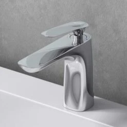 Doporro® Rubinetto Bagno 16.5cm, Miscelatore Bagno Lavabo Lavandino WAM-7201 Argento -Stile Bagno 94235237 3