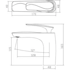 Doporro® Rubinetto Bagno 16.5cm, Miscelatore Bagno Lavabo Lavandino WAM-7201 Argento -Stile Bagno 94235237 5