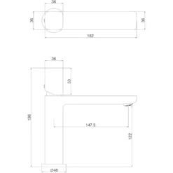 Doporro® Rubinetto Bagno 19,6cm, Miscelatore Bagno Lavabo Lavandino WAO-7901 Bianco -Stile Bagno 94235259 5