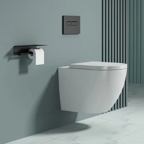 Doporro® Porta Carta Igienica Portarotolo Doppia, Carta Igienica Con Porta Cellulare Per Bagno E Toilette In Acciaio Inox MMF089D, Nero Opaco 5 Doporro® Porta Carta Igienica Portarotolo Doppia, Carta Igienica Con Porta Cellulare Per Bagno E Toilette In Acciaio Inox MMF089D, Nero Opaco - immagine 5