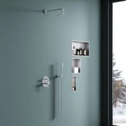 Doporro® Nicchia Doccia A Parete 15x30x8.3cm, Nicchia Bagno Doccia A Muro A Incasso In Acciaio Inox, Argento -Stile Bagno 94235799 3