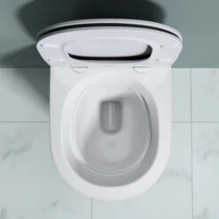 Doporro® Sanitari Bagno Sospeso, Vaso WC In Ceramica Aachen108 Soft Close Montaggio A Parete -Stile Bagno 94236042 3