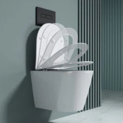 Doporro® Sanitari Bagno Sospeso, Vaso WC In Ceramica Aachen108 Soft Close Montaggio A Parete -Stile Bagno 94236042 4