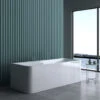 Doporro® Vasca Da Bagno Freestanding Vicenza601 180x80x57cm In Acrilico Bianca Con Piletta E Troppopieno E Attacchi DIN
