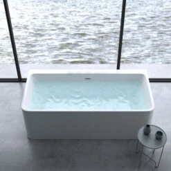 Doporro® Vasca Da Bagno Freestanding Vicenza601 180x80x57cm In Acrilico Bianca Con Piletta E Troppopieno E Attacchi DIN -Stile Bagno 94236633 3