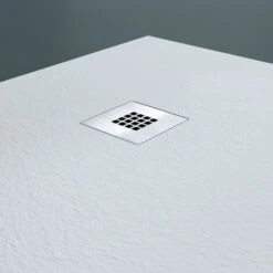 Doporro® Piatto Doccia Con Piletta 100x100x3cm, Piatto Doccia Madison In Pietra Artificiale Incl.AL006, Forma: Quadrato, Bianco -Stile Bagno 94236660 3