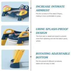 Sedile WC Per Bambini Con Scaletta, Sedile WC Per Bambini Antiscivolo, Pieghevole E Regolabile, Sedile WC Per Bambini Con Cuscino Per Maniglia Dello Schienale Per Bambini 1-7 Anni -Stile Bagno 94285626 5