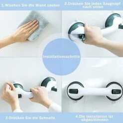 Set Di 2 Maniglie Da Bagno, Maniglioni, Ausili Per Maniglie Da Bagno Con Ventose Per Bambini E Anziani In Bagno, Doccia, WC, Senza Fori -Stile Bagno 94287581 5