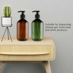 Set Di 4 Dispenser Di Sapone In Plastica PET Da 500 Ml Con Pompa Per Lozione Nera, Ideali Per Il Bagno In Cucina -Stile Bagno 94288417 4