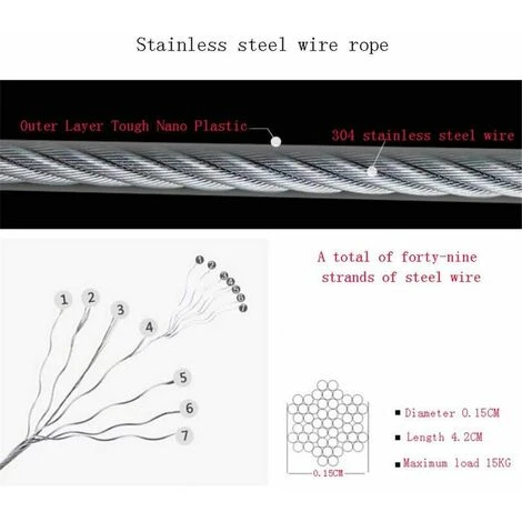 Stendibiancheria Retrattile, Stendibiancheria In Acciaio Inossidabile Da 4,2 M Stendibiancheria Retrattile Senza Pugno Con Corda Regolabile Asciugatura Per Interni Ed Esterni,Bianca 4 Stendibiancheria Retrattile, Stendibiancheria In Acciaio Inossidabile Da 4,2 M Stendibiancheria Retrattile Senza Pugno Con Corda Regolabile Asciugatura Per Interni Ed Esterni,Bianca - immagine 4