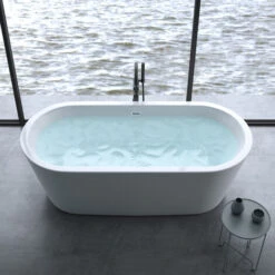 Doporro® Vasca Da Bagno Freestanding Vicenza505 175x80x65cm In Acrilico Bianca Con Piletta E Troppopieno E Attacchi DIN -Stile Bagno 94299366 3