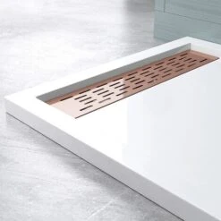 Doporro® Piatto Doccia 80x120x5cm, Piatto Doccia Con Copertura In Oro Rosa Rettangolare In Acrilico Xetro04W, Bianco -Stile Bagno 94300231 5