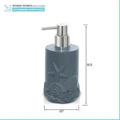 Dispenser Sapone Liquido Da Appoggio In Resina Turchese Cobalto Coral -Stile Bagno 94570711 3