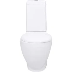 Vaso WC In Ceramica Base Con Scarico Dietro Bianco VidaXL -Stile Bagno 947333 4