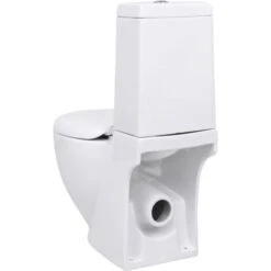 Vaso WC In Ceramica Base Con Scarico Dietro Bianco VidaXL -Stile Bagno 947333 5