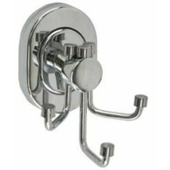 Trade Shop - Supporto Appendino Triplo 3 Ganci Asciugamano Accappatoio Acciaio Parete Bagno