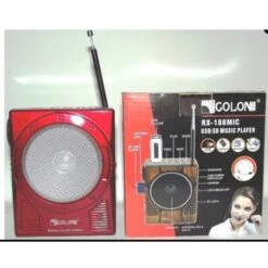 Trade Shop - Golon Rx-188 Mic Radio Am Fm Portatile Con Ingresso Sd Usb Speaker Led Karaoke
