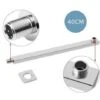 Trade Shop - Braccio Per Soffione Doccia Quadrato In Ottone Cromato Completo Di Rosone 40cm