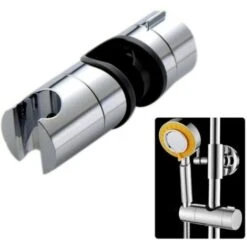 Trade Shop - Supporto Doccetta Scorrevole Per Asta Saliscendi Diametro Da 18 A 25 Mm 59419