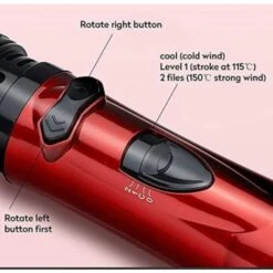 Trade Shop - Pettine Arricciacapelli Elettrico Rotante 2in1 Asciugacapelli Spazzola 3 Livelli -Stile Bagno 95106031 4