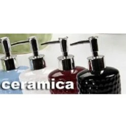 Trade Shop - Set 4pz Accessori Bagno Dosatore Porta Sapone Spazzolino In Ceramica Pois 616280 -Stile Bagno 95113150 3