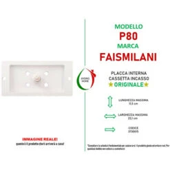 Placca Interna P-80 Per Cassetta Incasso Faismilani -Stile Bagno 95376646 3