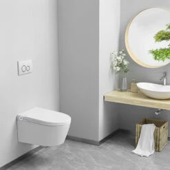TOILETTE GIAPPONESE WC INTELLIGENTE SOSPESO NASHI PACK EOS CON CORNICE E PULSANTE